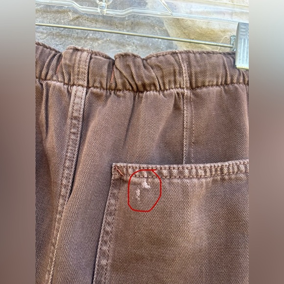 Free People Silverton Pull On Barrel Jeans Size M Brown Cargo Boho Lagenlook - Picture 7 of 10